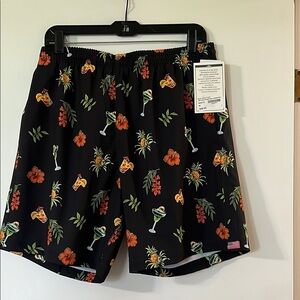 Weekenders Black and Orange Swim Trunks Vibrant Design